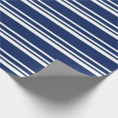 Blauw strippons WRAPPINGPAPIER Cadeaupapier (Hoek)