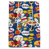 Blauw stripverhaal design patroon medium cadeauzakje (Achterkant)