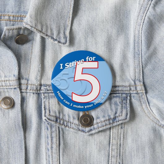 Blauw - Strive voor 5 Button (In situ)
