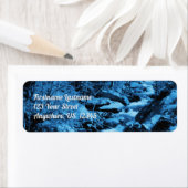 Blauw stromend brook Fantasy Art Address Etiket (Insitu)
