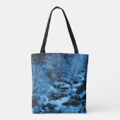Blauw Stromende Beek Fantasie Natuur Kunst Tote Bag (Achterkant)
