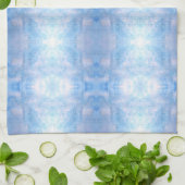 Blauw Stropdas-Dye Waterverf Geometrische KItchen  Theedoek (Gevouwen)