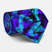 Blauw Stropdas met graffiti-stijl (Opgerold)