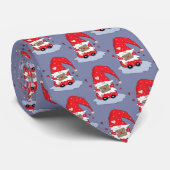 Blauw Stropdas met Red Gnome Pattern (Opgerold)