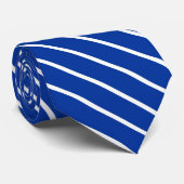 Blauw Stropdas met witte strepen (Opgerold)