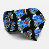 Blauw Stropdas motorfiets (Opgerold)