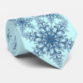 Blauw Stropdas Snowflake (Opgerold)