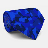 Blauw Stropdas van Camouflage (Opgerold)
