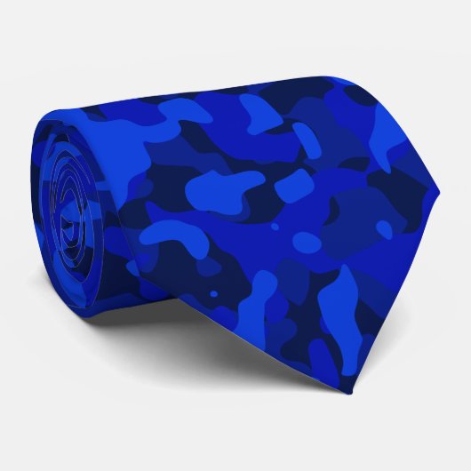 Blauw Stropdas van Camouflage (Opgerold)