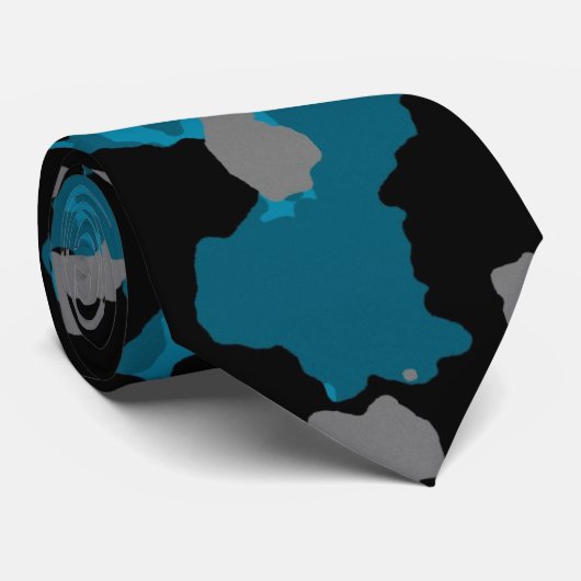Blauw Stropdas van Camouflage (Opgerold)