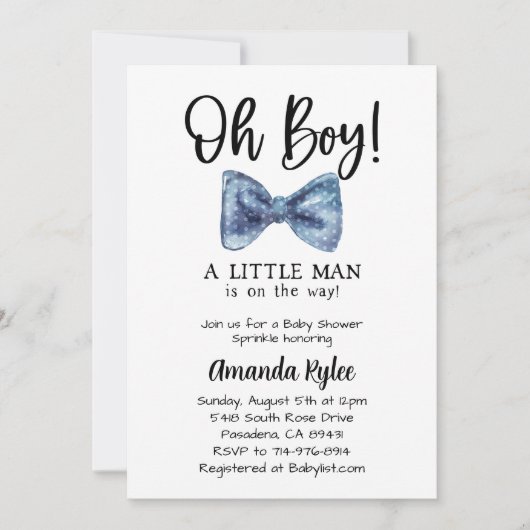 Blauw Stropdas, weinig Man is onderweg Kaart (Voorkant)