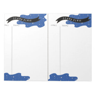 Blauw studieplan notitieblok