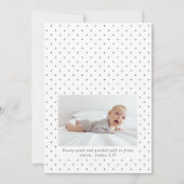 Blauw subtiel kruis in letters Calligrafie Baptism Kaart (Achterkant)