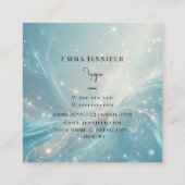 Blauw Subtiele zachte glitter achtergrond Vierkante Visitekaartje (Achterkant)