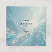 Blauw Subtiele zachte glitter achtergrond Vierkante Visitekaartje (Voorkant)