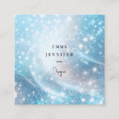 Blauw Subtiele zachte glitter achtergrond Vierkante Visitekaartje (Voorkant)