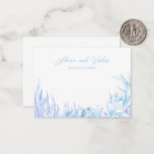 Blauw Succulent Baby shower Advies Botanisch Notitiekaartje (Voorkant / Achterkant in situ)
