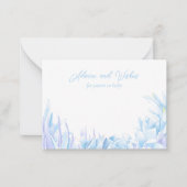 Blauw Succulent Baby shower Advies Botanisch Notitiekaartje (Voorkant)