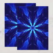 Blauw Suède Ster Ontwerp Feestdagenkaart (Voorkant / Achterkant)