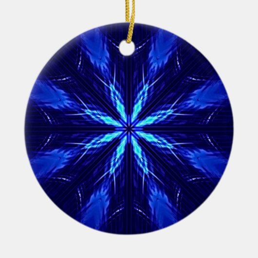 Blauw Suède Sterontwerp Keramisch Ornament (Voorkant)