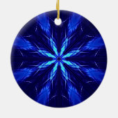 Blauw Suède Sterontwerp Keramisch Ornament (Achterkant)
