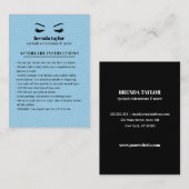 BLAUW Suede Wimper Browbar Aftercare Instructies Visitekaartje (Voorkant / Achterkant)