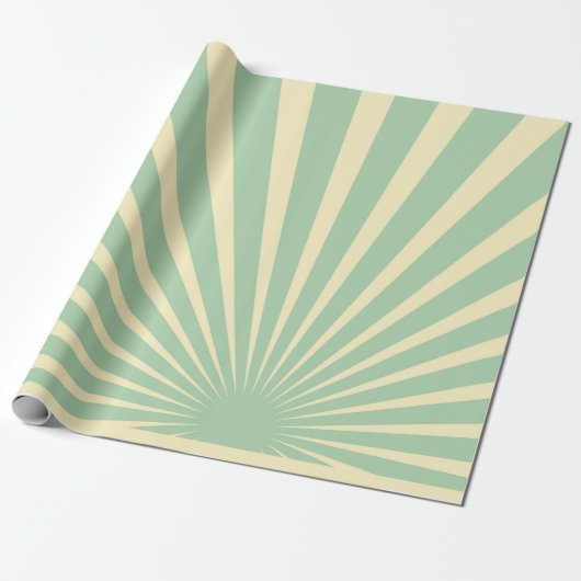  blauw sunburst posters cadeaupapier (Uitgerold)