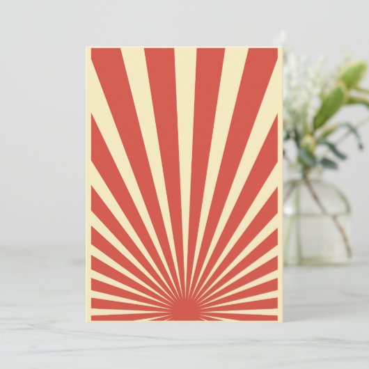  blauw sunburst posters kaart (Staand voorkant)