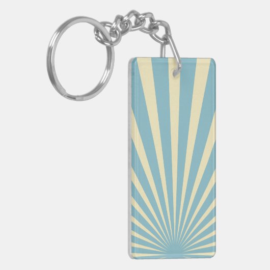  blauw sunburst posters sleutelhanger (Voorkant Links)