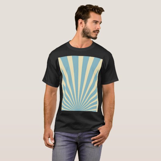  blauw sunburst posters t-shirt (Voorkant volledig)