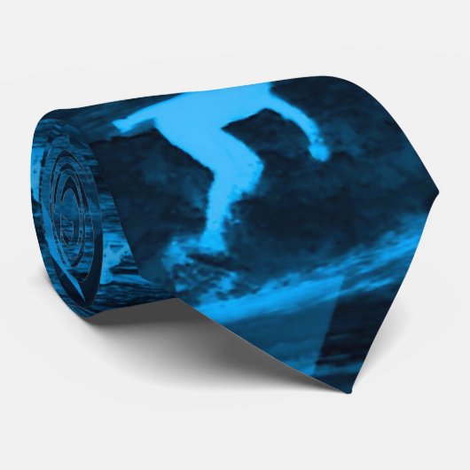 Blauw Surf Stropdas (Opgerold)