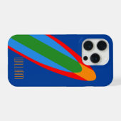 Blauw Surfboard Design iPhone 15 Hoesje Surfthema Pro Case (Achterkant horizontaal)
