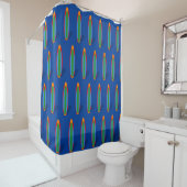 Blauw Surfboard Design Shower Curtain Douchegordijn (In situ)