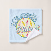 Blauw surfen als het zwelt bad handdoek (Wasdoekje)