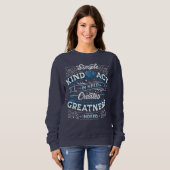 Blauw sweatshirt voor dames met een simpele wet (Voorkant volledig)