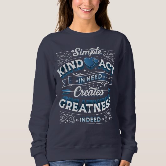 Blauw sweatshirt voor dames met een simpele wet (Voorkant)