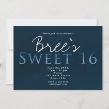 Blauw SWEET 16 Chic Elegant Verjaardagsfeest