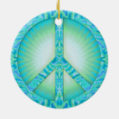 Blauw symbool voor vrede keramisch ornament (Achterkant)