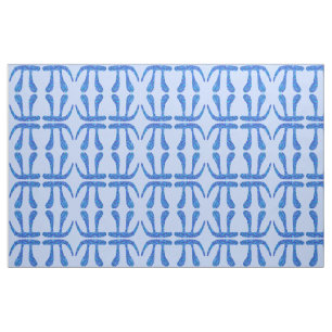 Blauw symbool Wiskunde vioolblauw op blauw patroon Stof