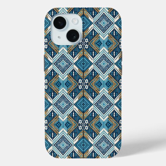 Blauw symmetrisch Boho patroon 18583 b xl Case-Mate iPhone Case (Achterkant)