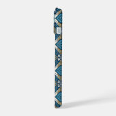 Blauw symmetrisch Boho patroon 18583 b xl iPhone 15 Case (Linkerkant)