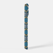 Blauw symmetrisch Boho patroon 18583 b xl iPhone 15 Case (Rechterkant)