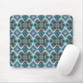 Blauw symmetrisch Boho patroon 18583 b xl Muismat (Met muis)