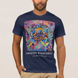 Blauw T-shirt John Dyer Amazon Rainforest Painting