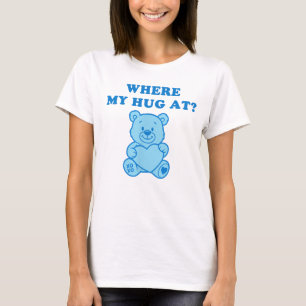 Blauw T-shirt met knuffel van teddybeer – Grappig