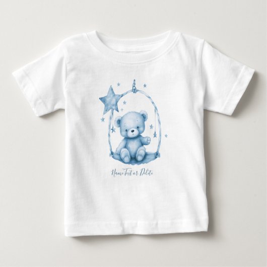 Blauw T-Shirt met Teddibeer voor Baby's (Voorkant)