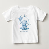 Blauw T-Shirt voor Baby met Teddybeer (Voorkant)