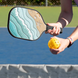 BLAUW & TAANKLEURIG DRIEDIMENSIONAAL UITZIENDE STR PICKLEBALL PADDLE