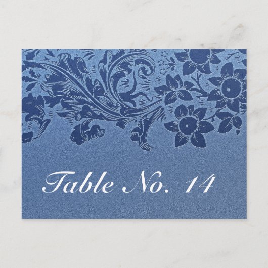 blauw tabel nummer kaart briefkaart (Voorkant)