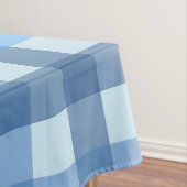 Blauw tafelkleed met vijfkleuren gingham patroon (Voorbeeld)